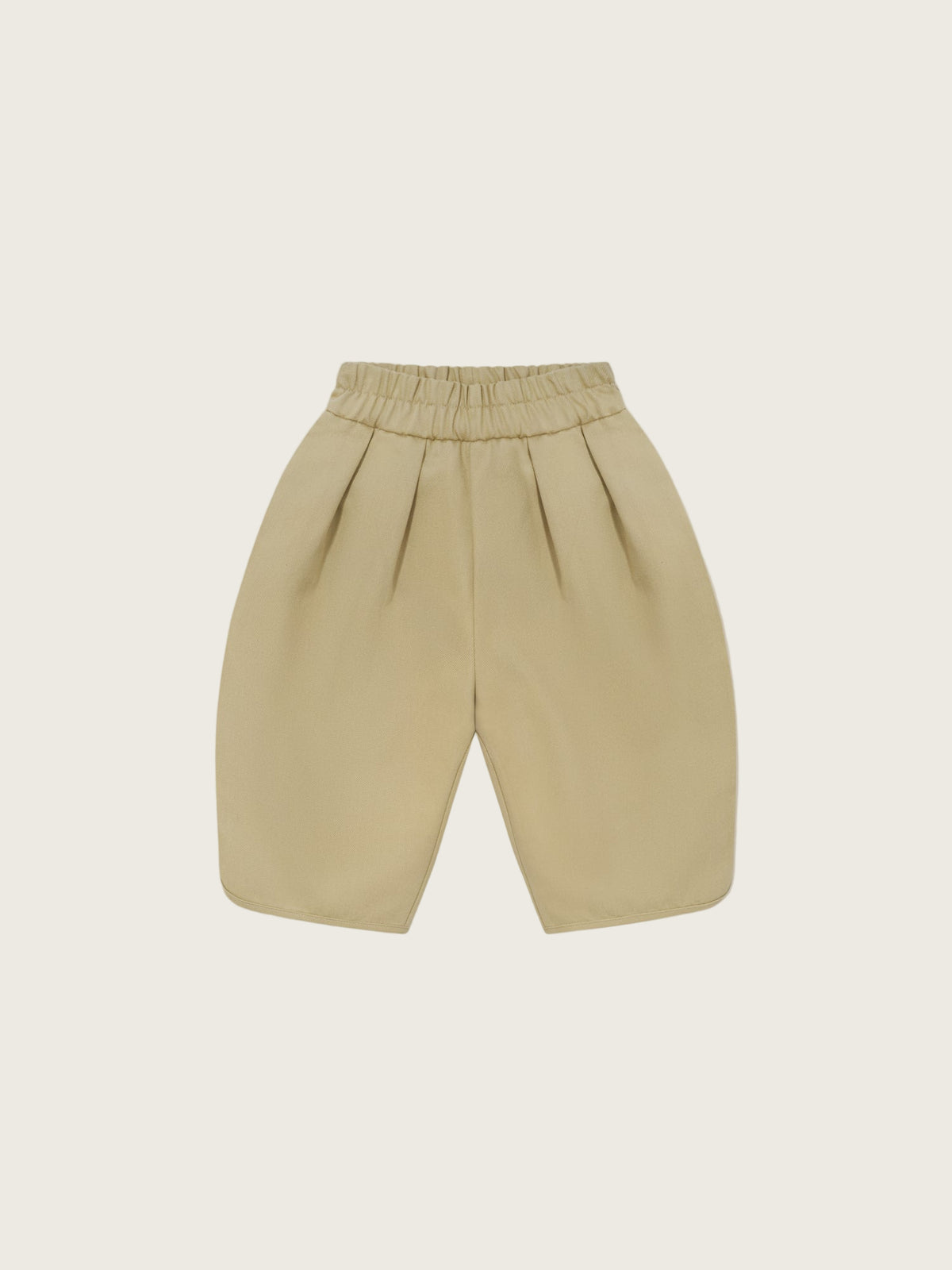 toddler organic twill sea salt grey balloon barrel trousers with pleats, elastic waistband & curved hem