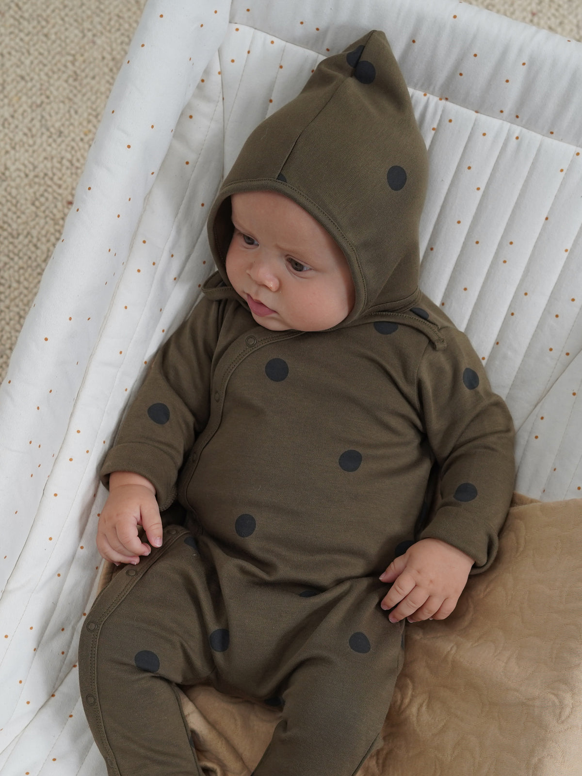 Olive Dots Bonnet