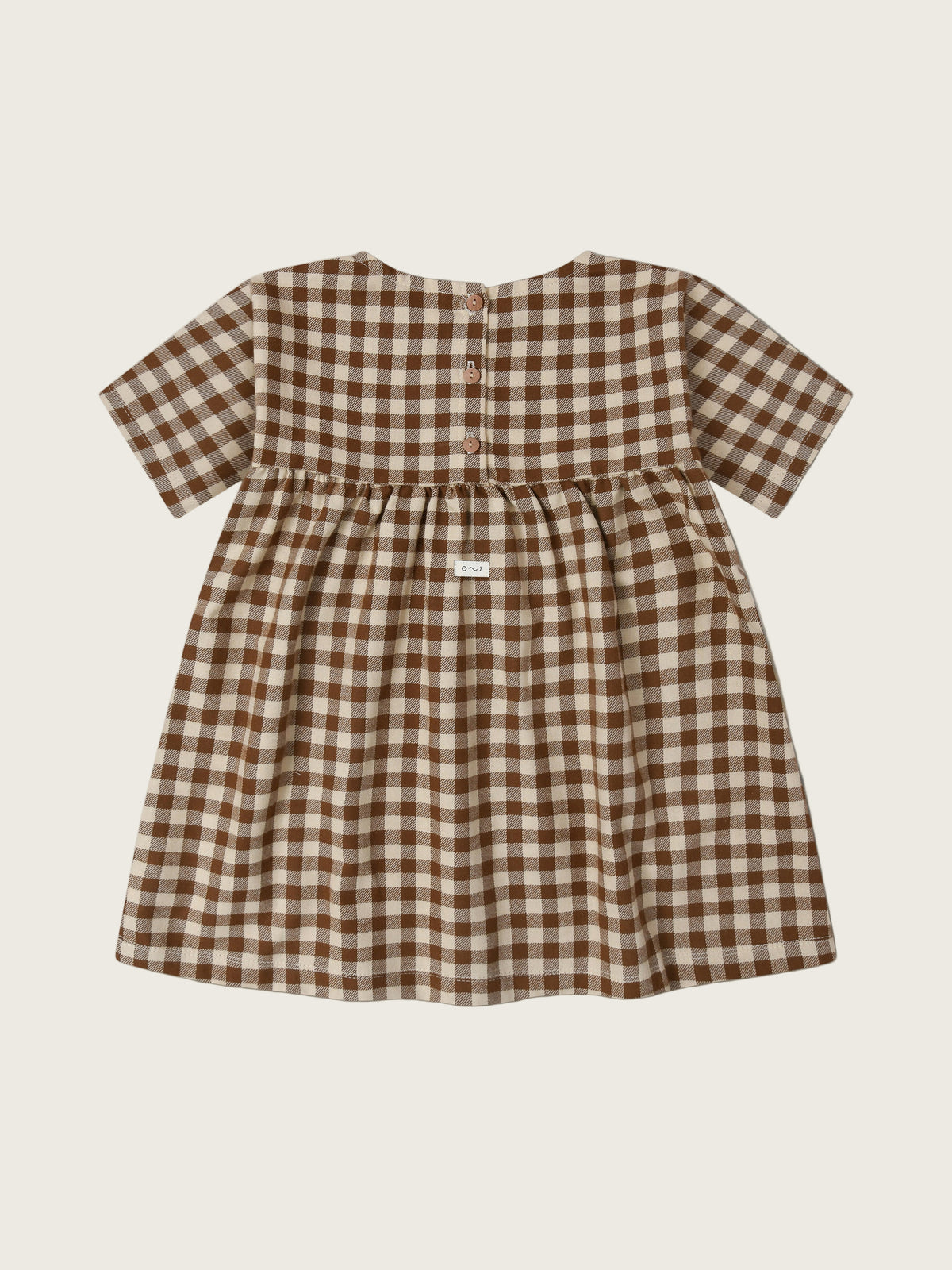 GatherDressChestnutGinghamBack