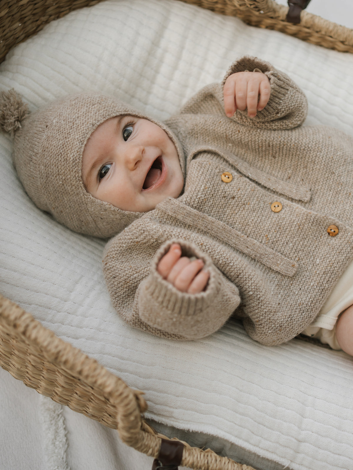 Oatmeal Wool Cardigan