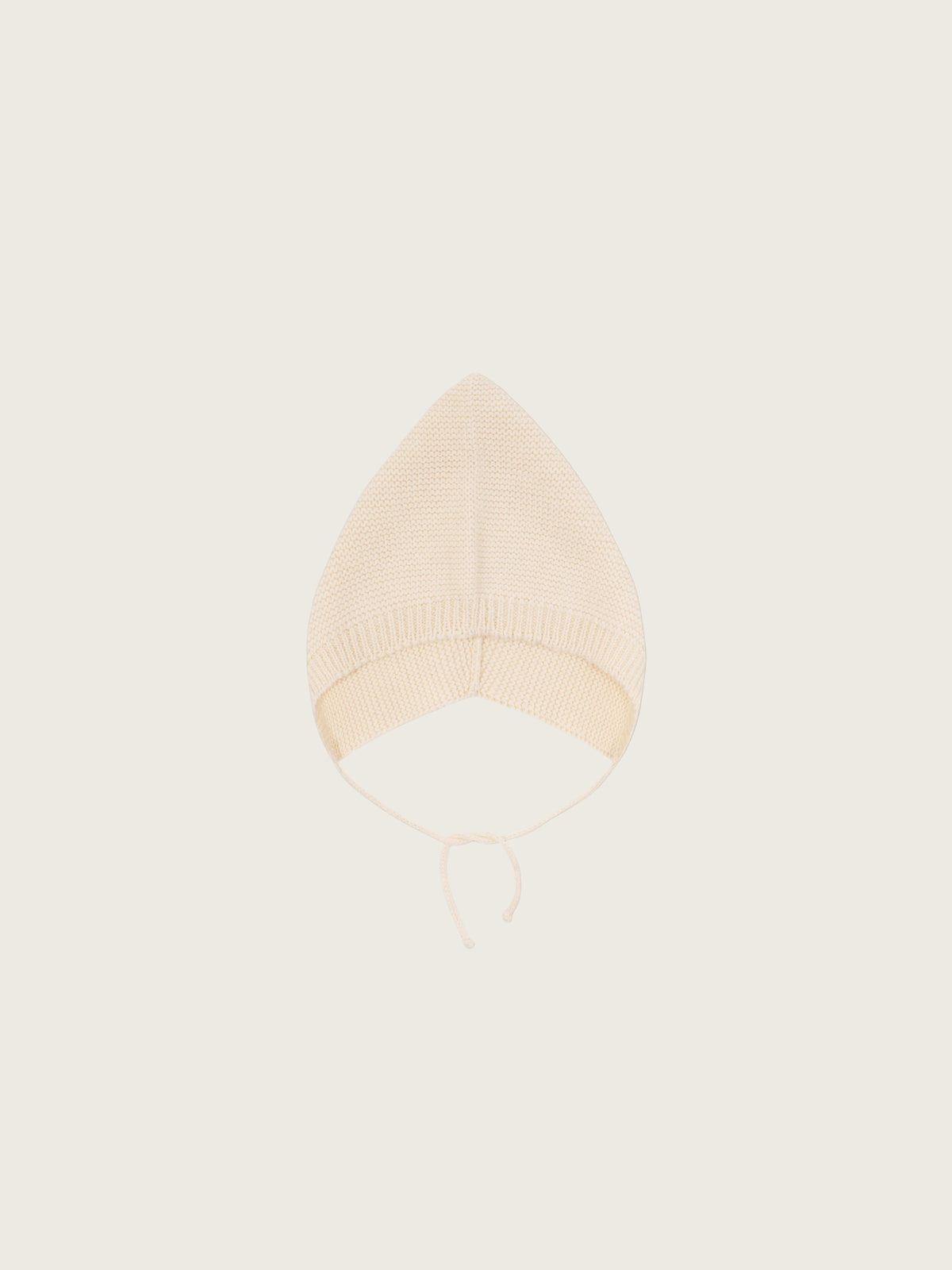 baby and toddler undyed cotton cream knitted pixie hat with chin tie