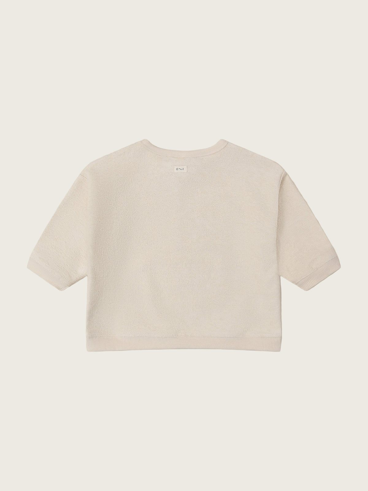 baby & toddler cream undyed cotton sweatshirt with O ~ Z embroidered in green
