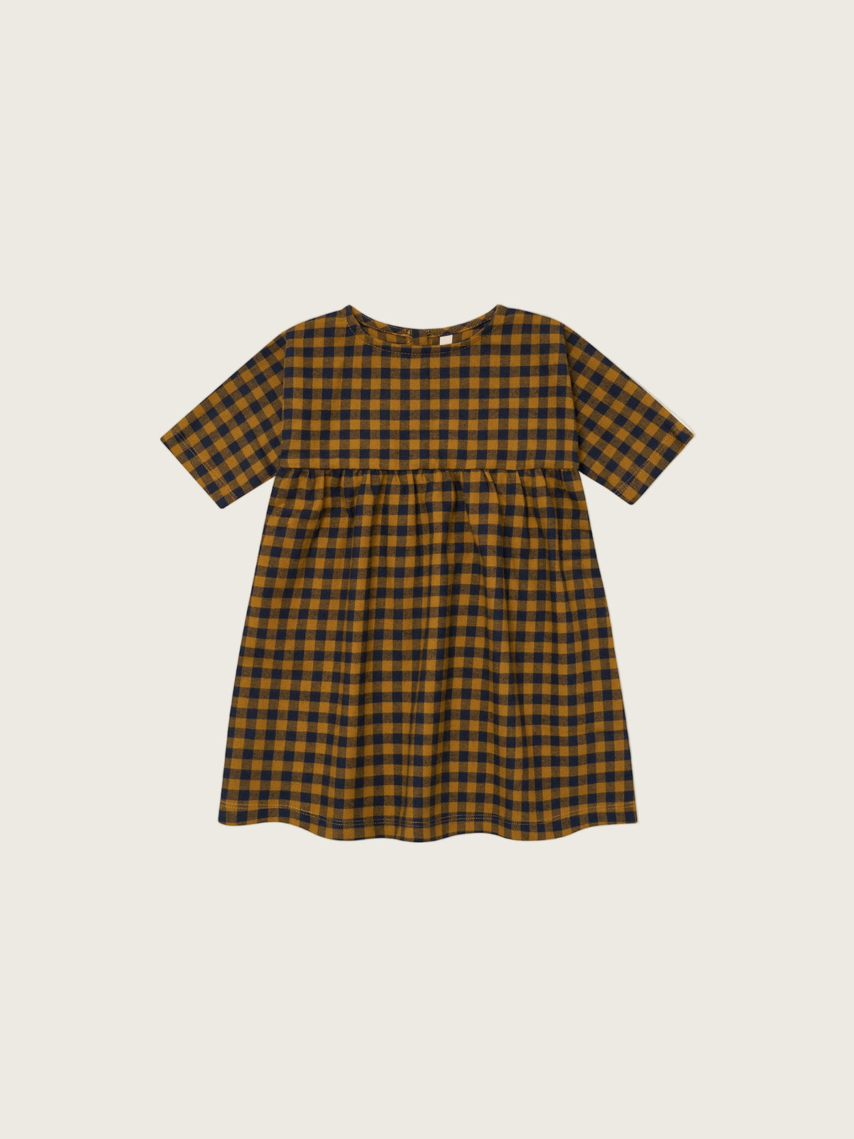 Blueberry Gingham Gather Dress