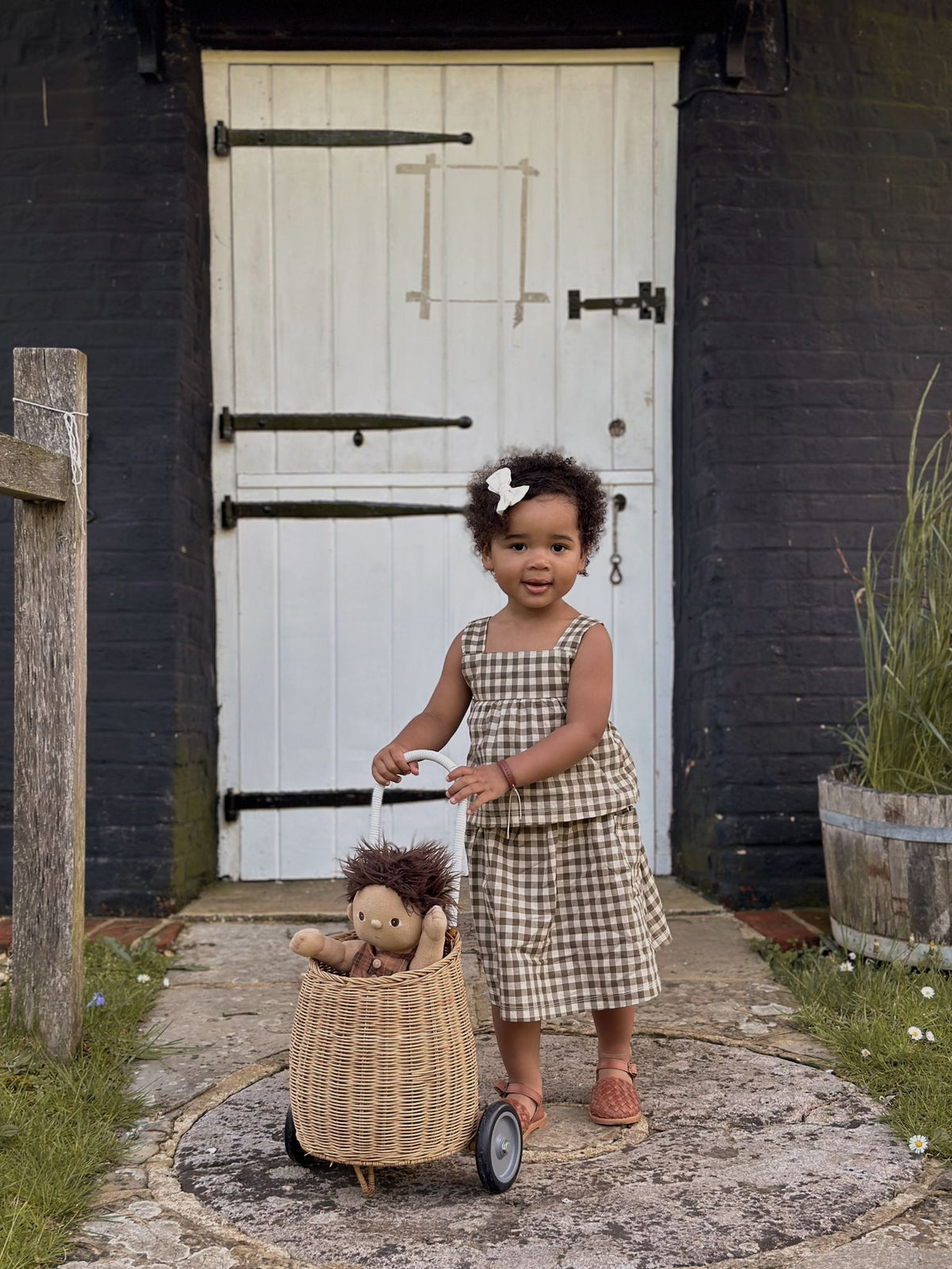 Olive Gingham Tutti Skirt