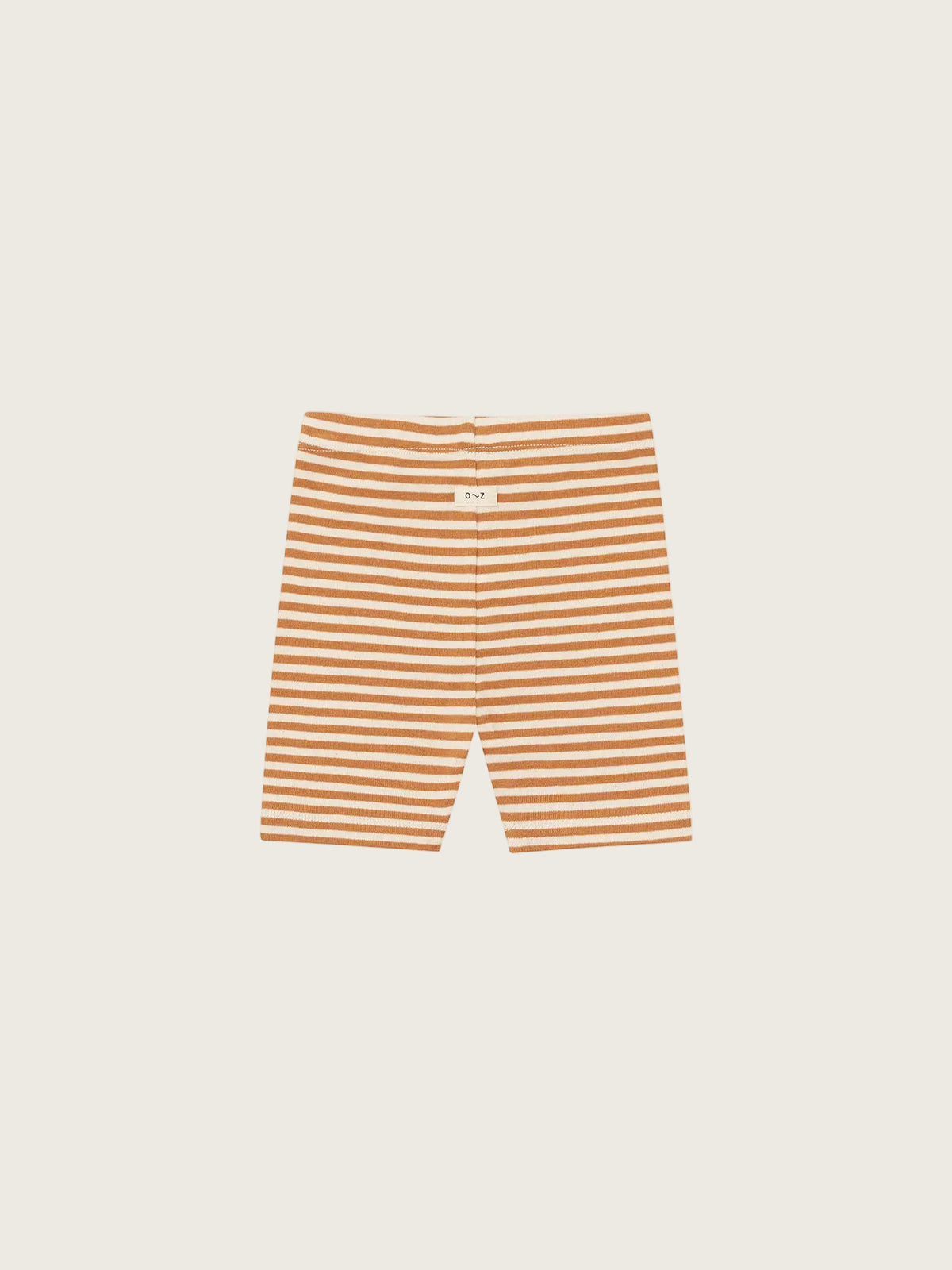 Striped shorts with a logo on a white background
