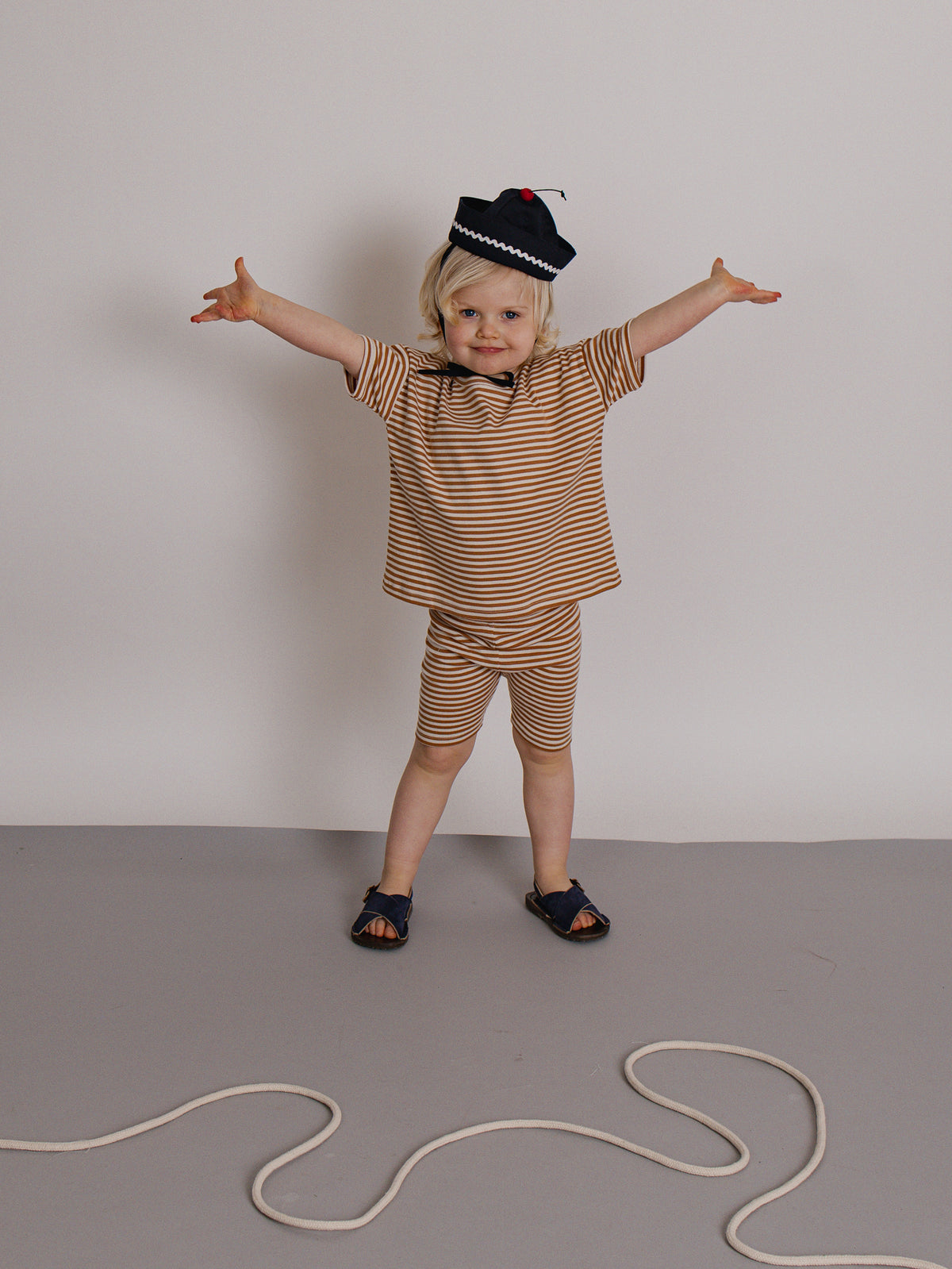 Copper Stripes Biker Shorts