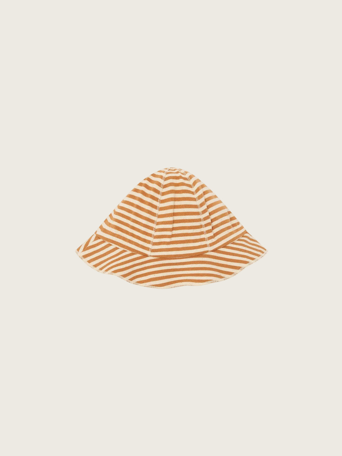 Striped bucket hat on a white background