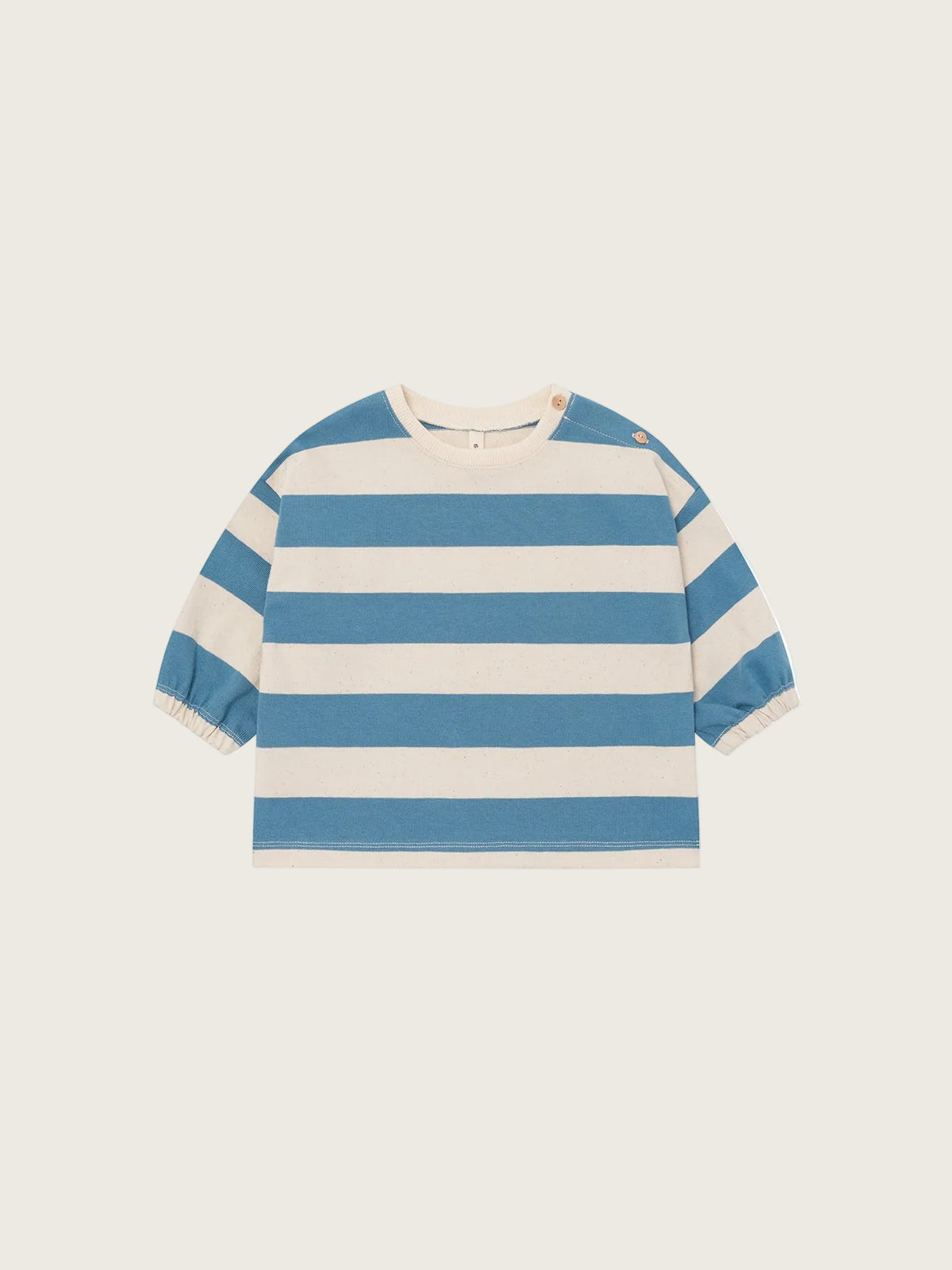 Blue and white striped shirt on a white background