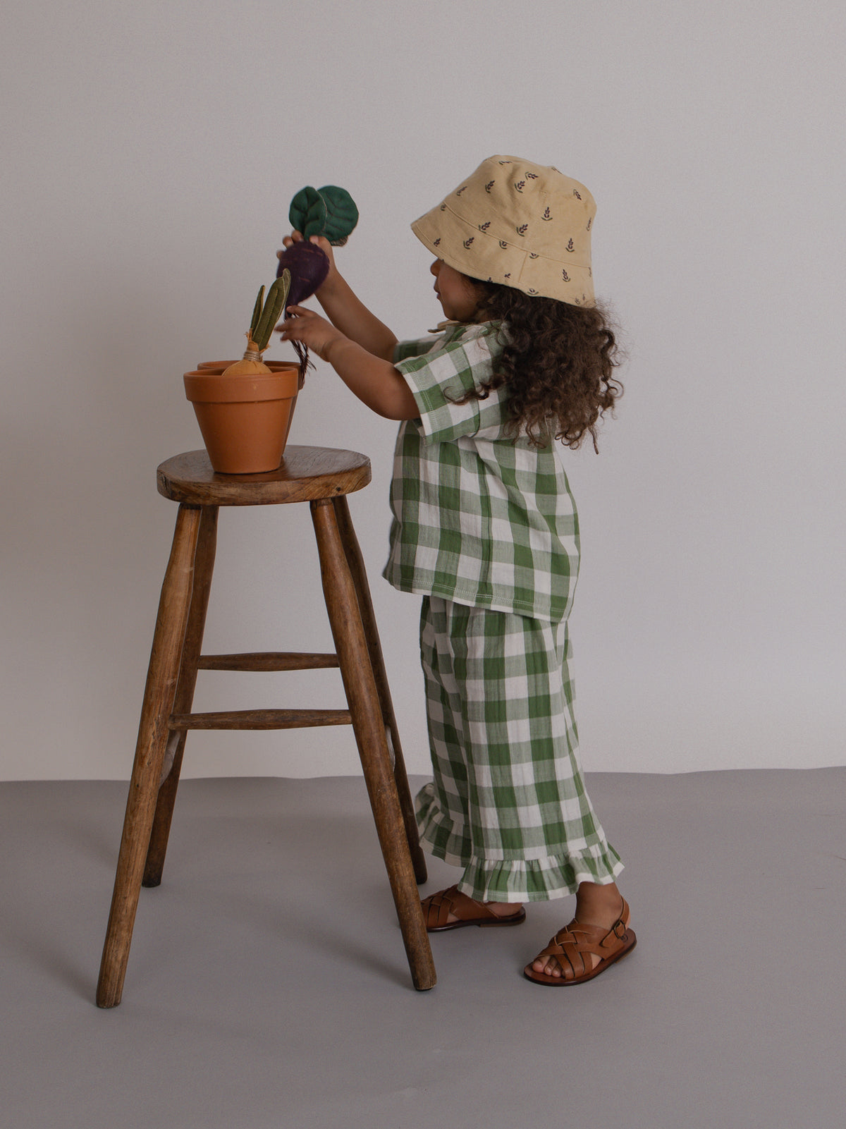 Dill Gingham Boxy T-Shirt