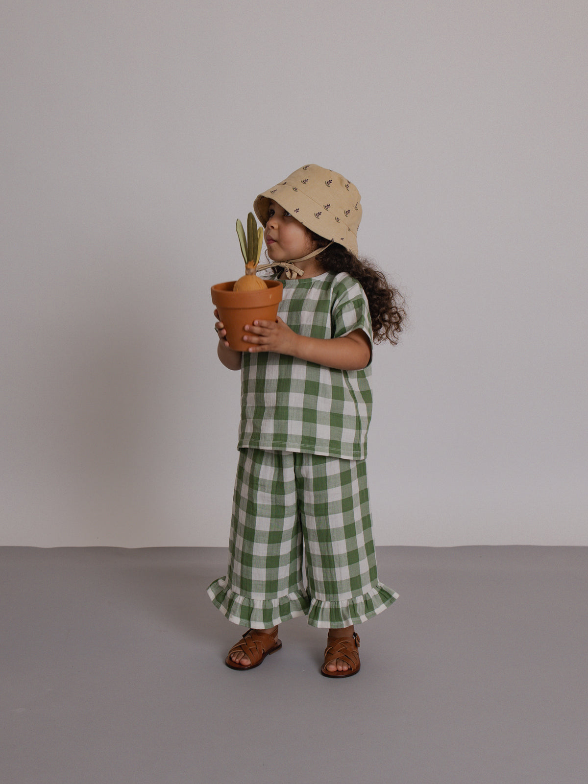 Dill Gingham Boxy T-Shirt