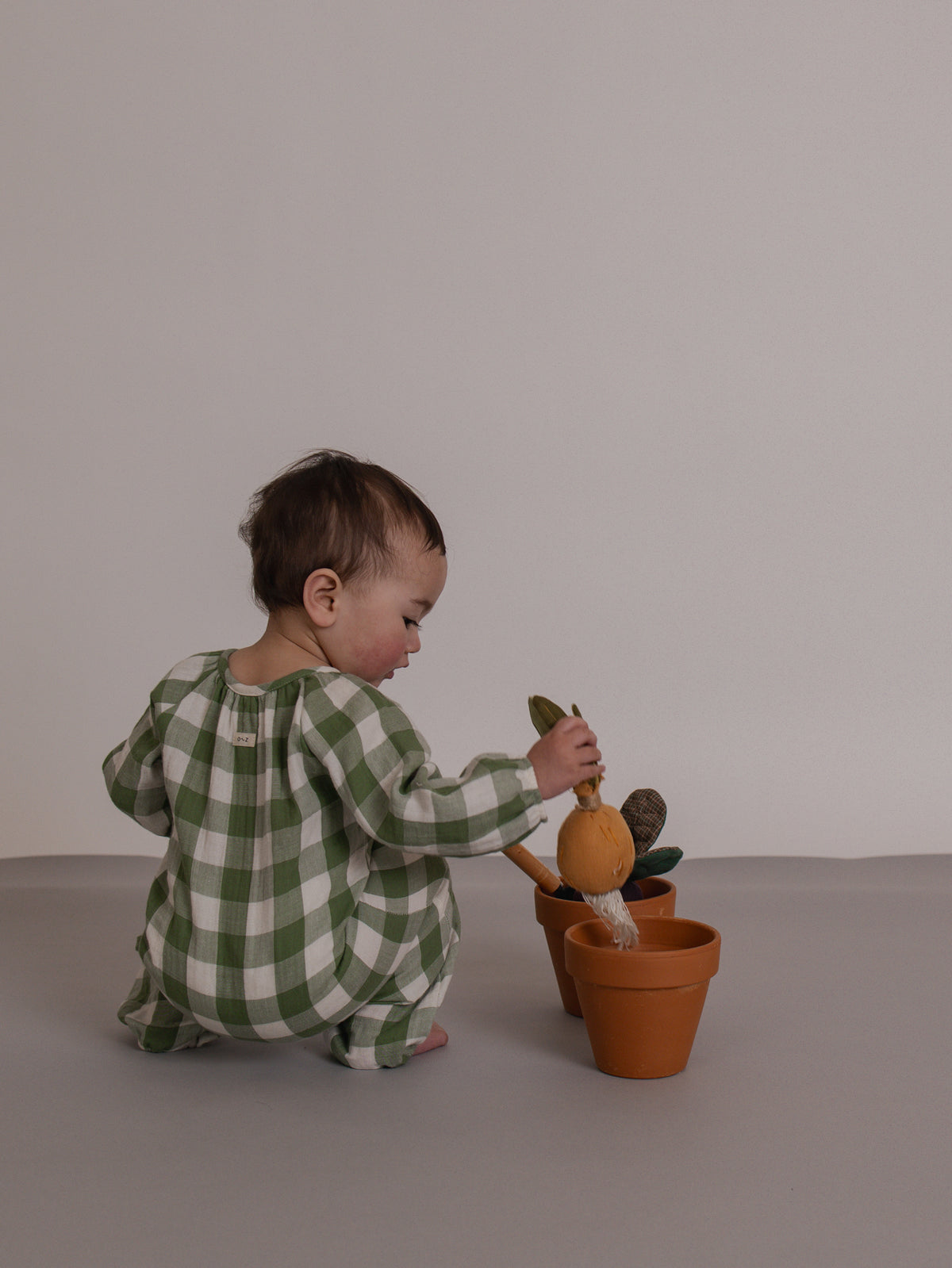 Dill Gingham Onesie
