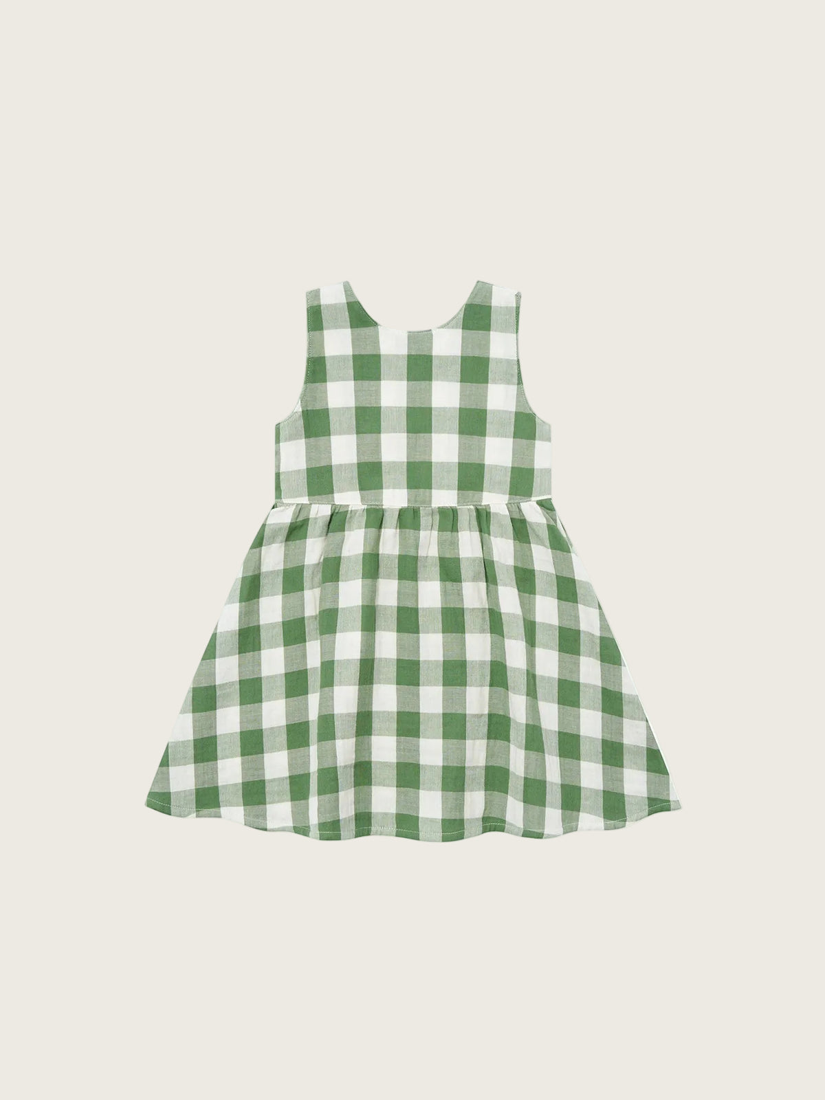 Green and white checkered dress on a white background
