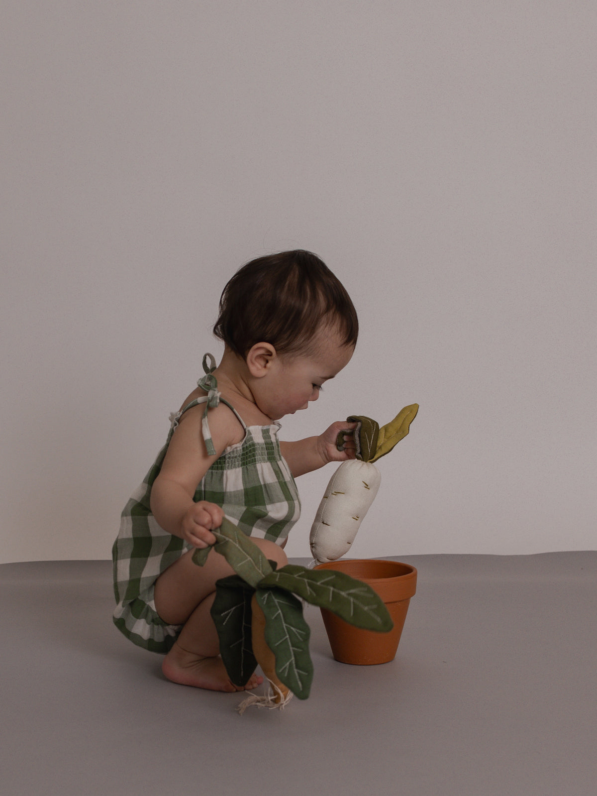Dill Gingham Spaghetti Bodysuit