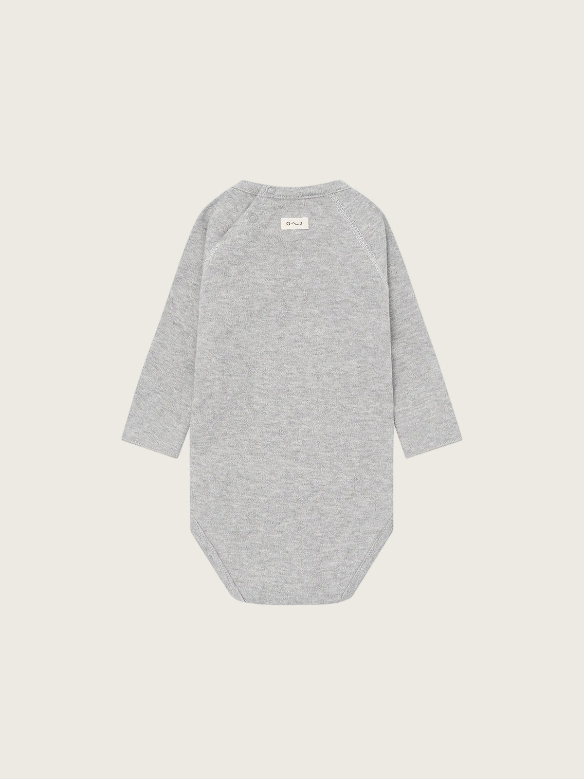 Gray baby onesie on a white background