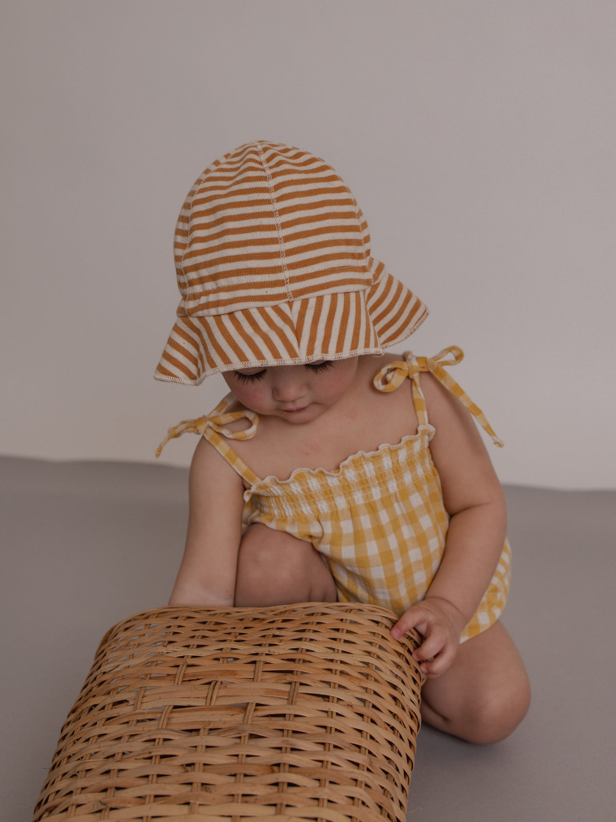 Honeycomb Gingham Spaghetti Bodysuit
