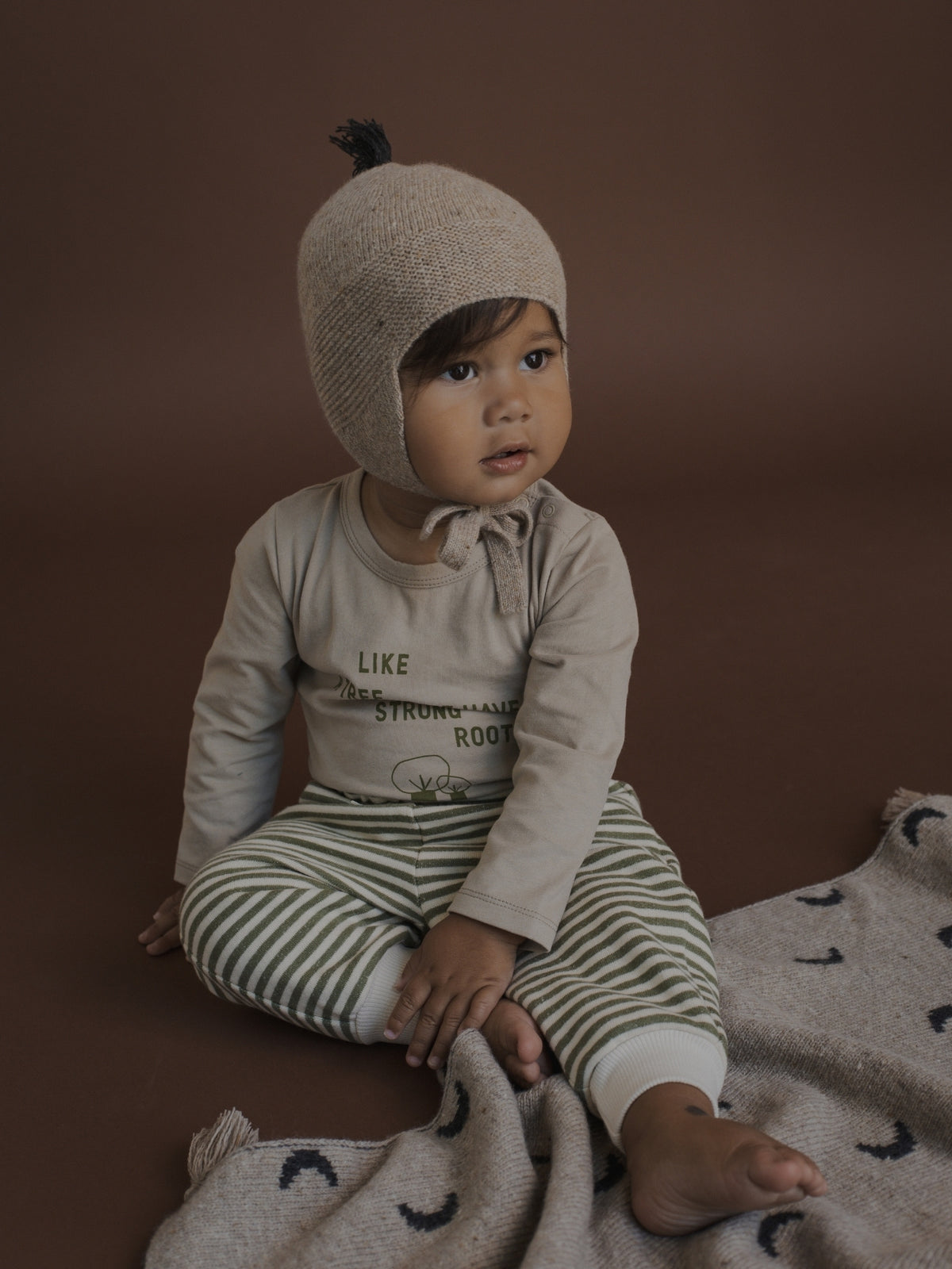 Oatmeal contrast Tassel Hat