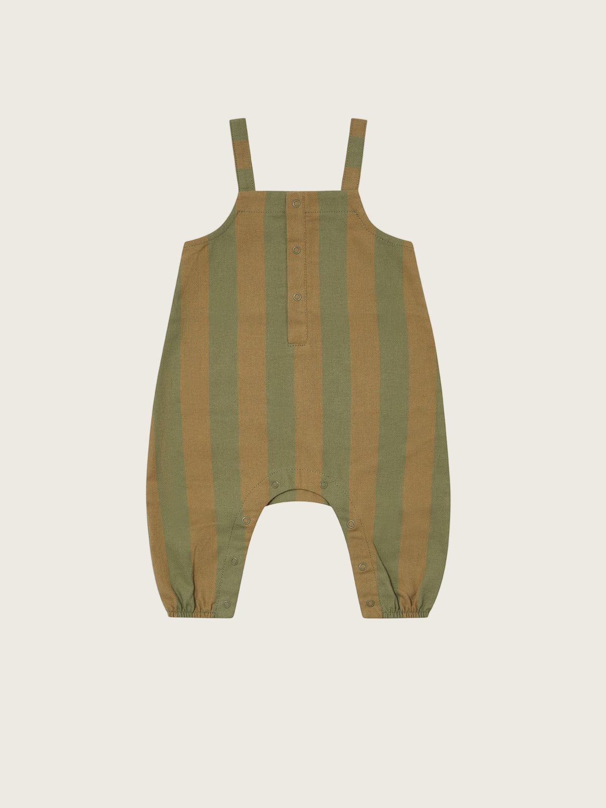 baby woodland green and cream gingham flannel salopette with front and crotch poppers