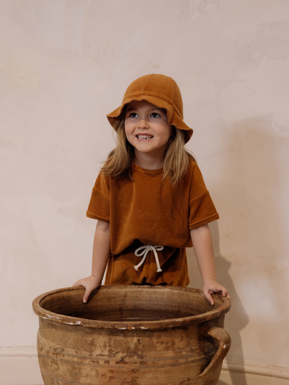 Terracotta Terry Boxy T-shirt
