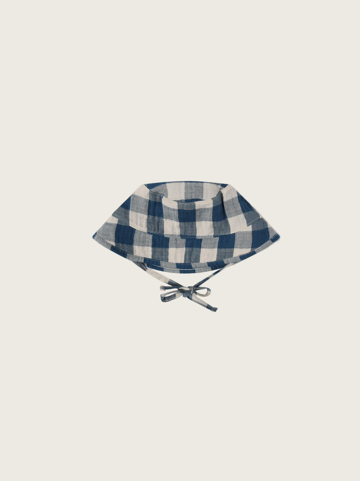 Pottery Blue Gingham Bucket Sun Hat