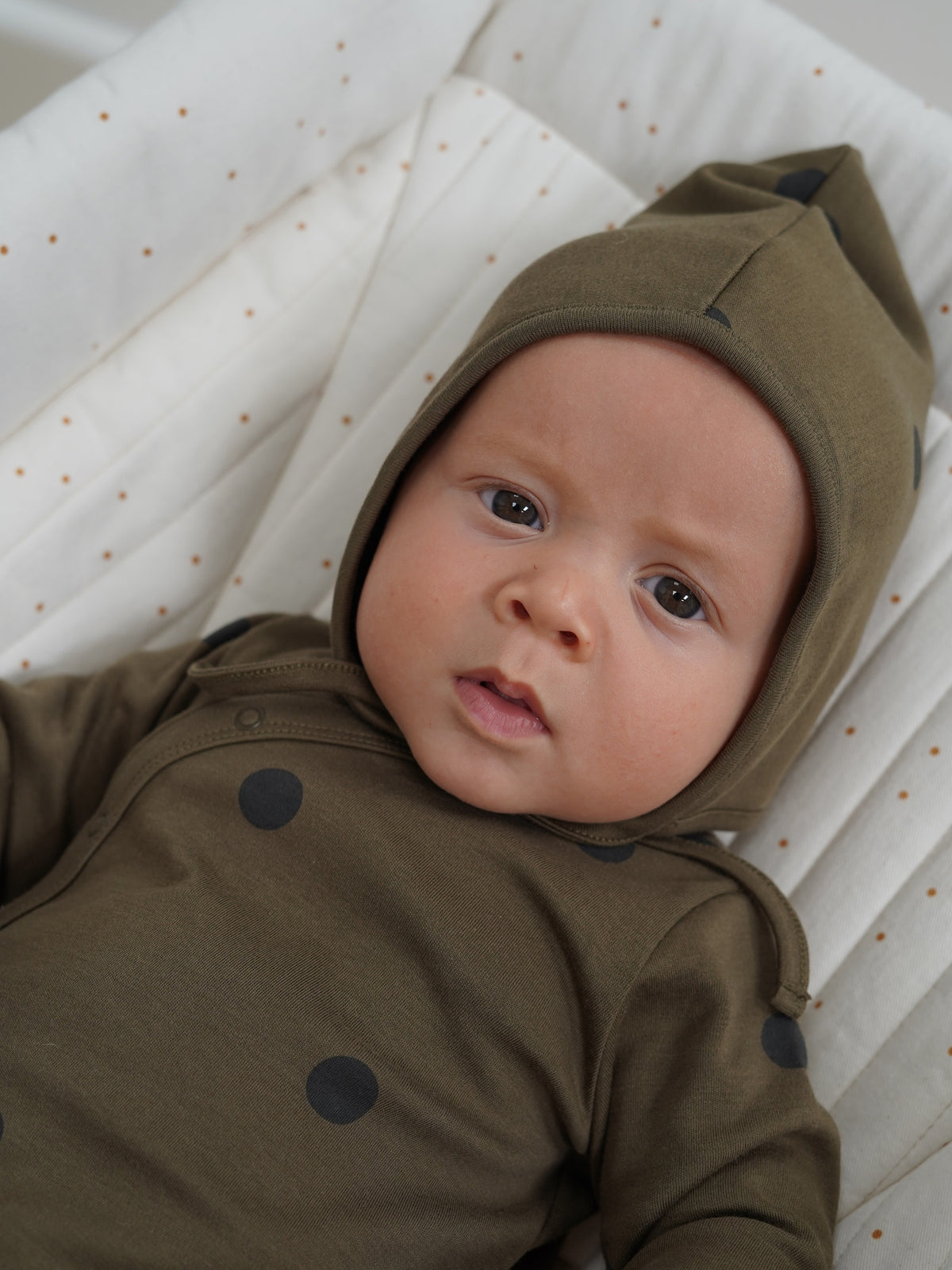 Olive Dots Bonnet