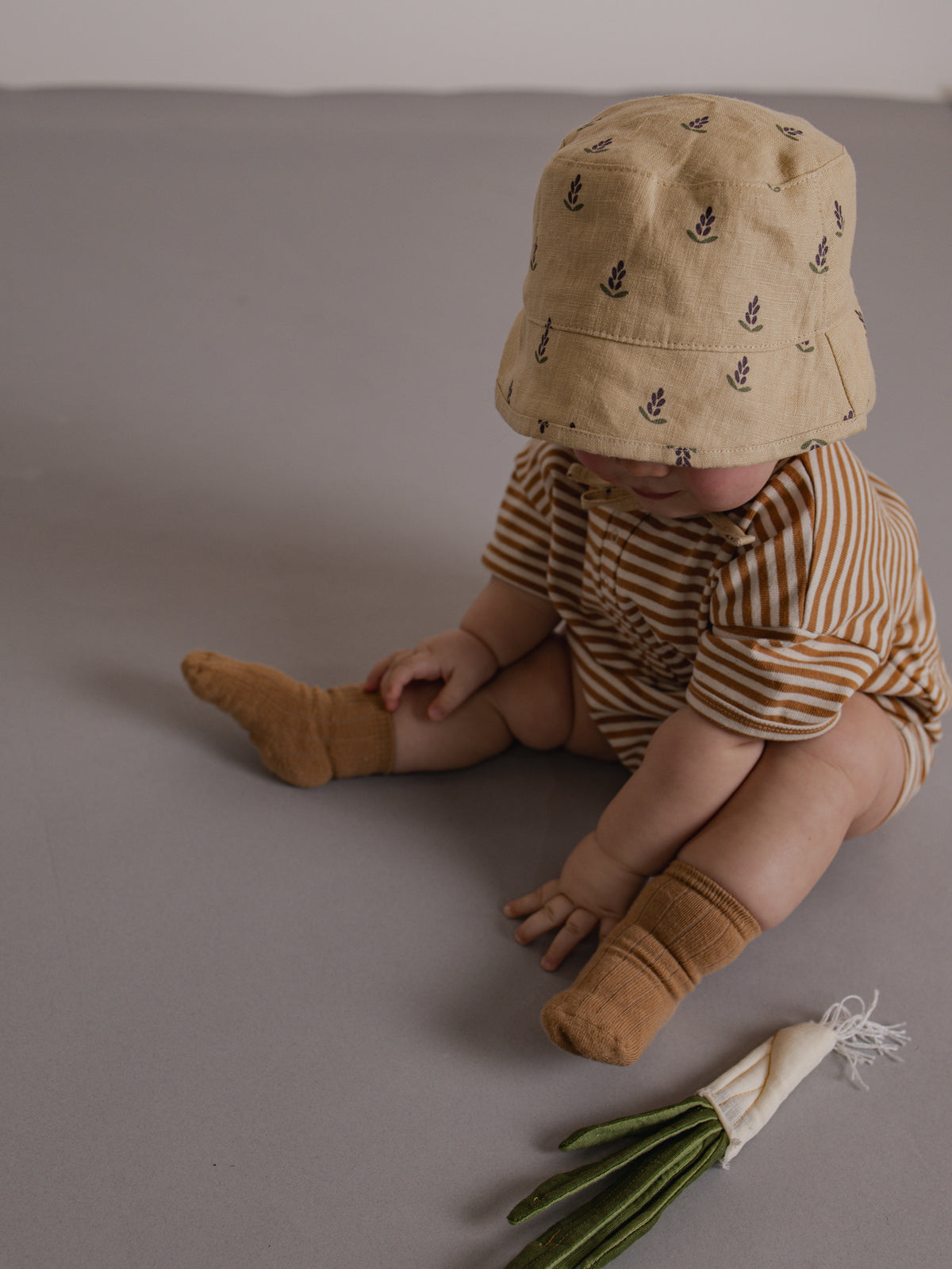 Copper Stripes Beach Romper