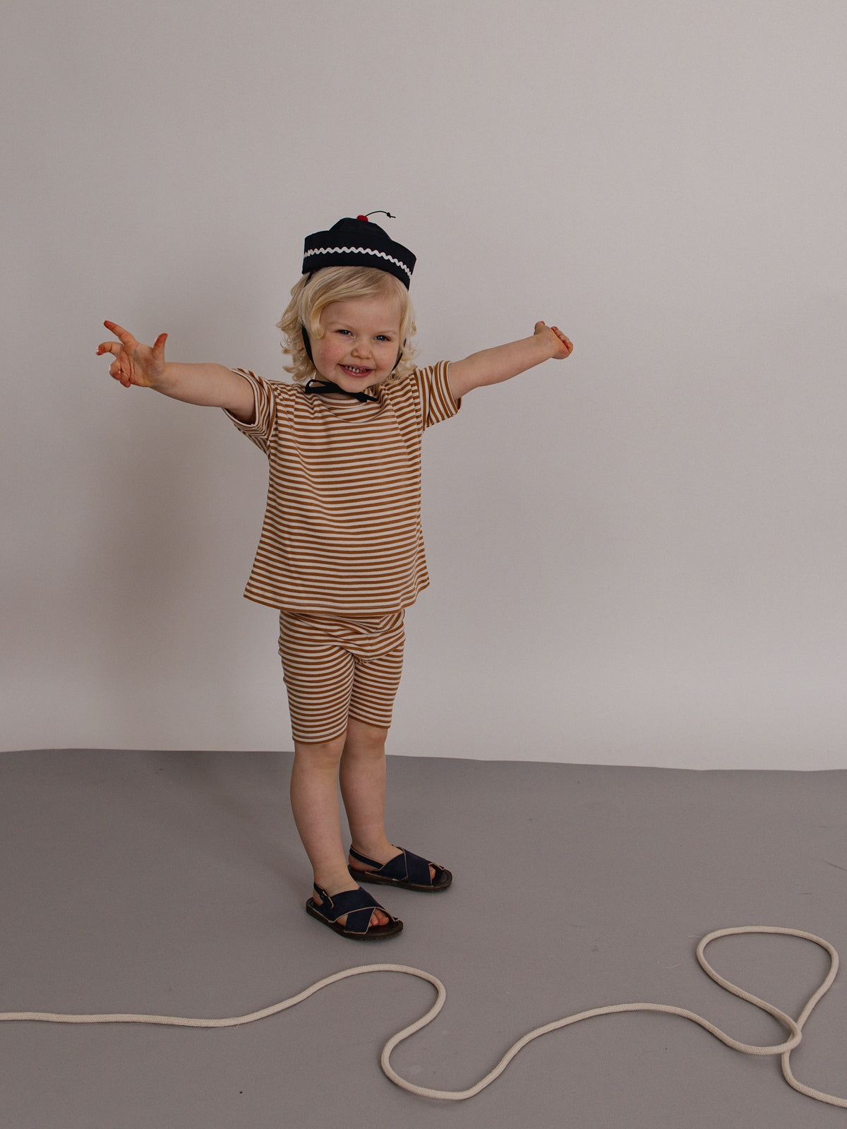 Copper Stripes Biker Shorts