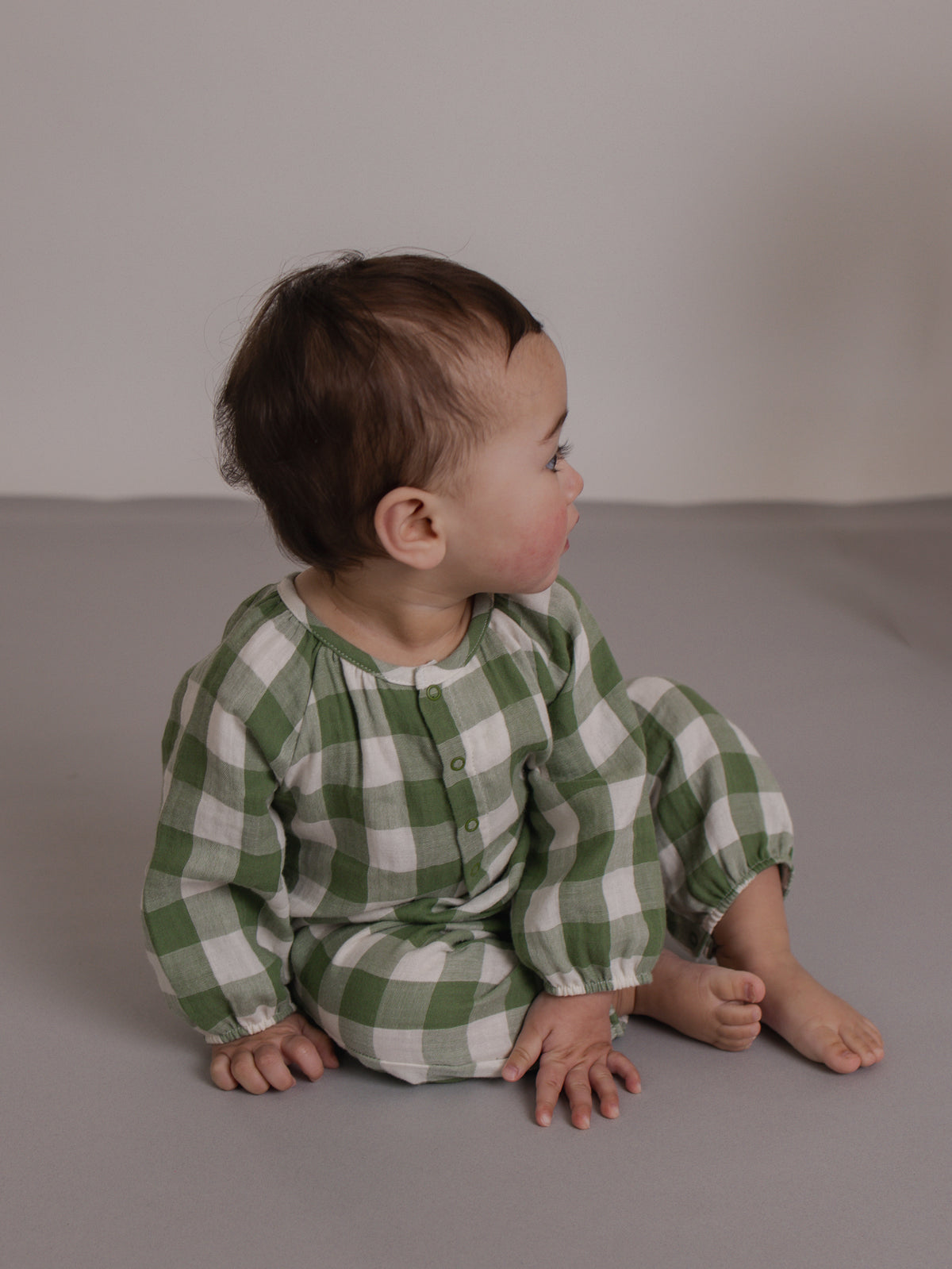 Dill Gingham Onesie