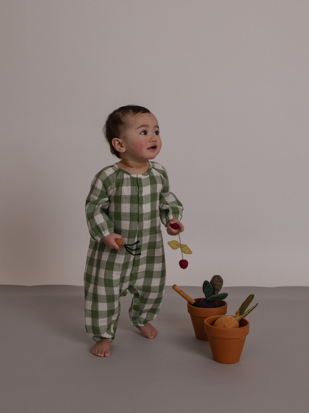 Dill Gingham Onesie