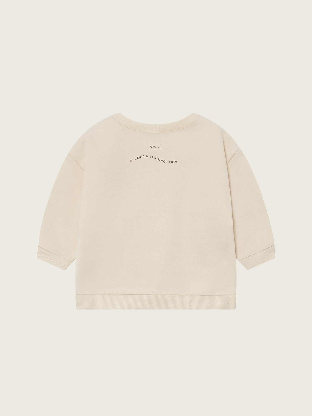 toddler cream undyed cotton boxy drop shoulder sweatshirt with milk text