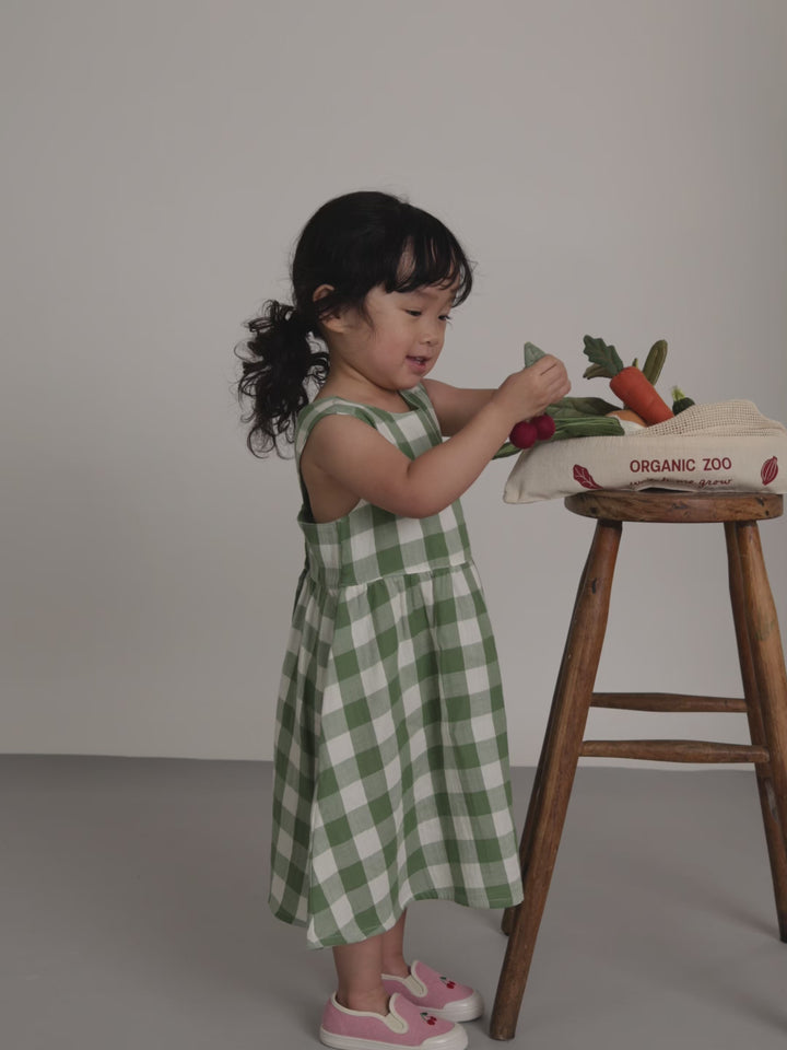 Dill Gingham Sleeveless Dress