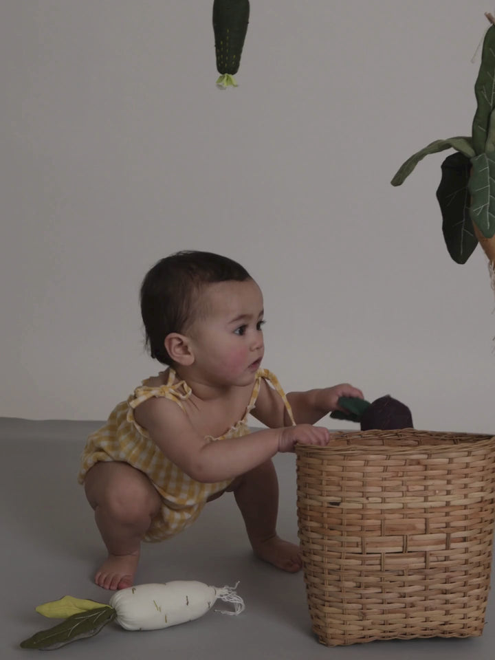 Honeycomb Gingham Spaghetti Bodysuit