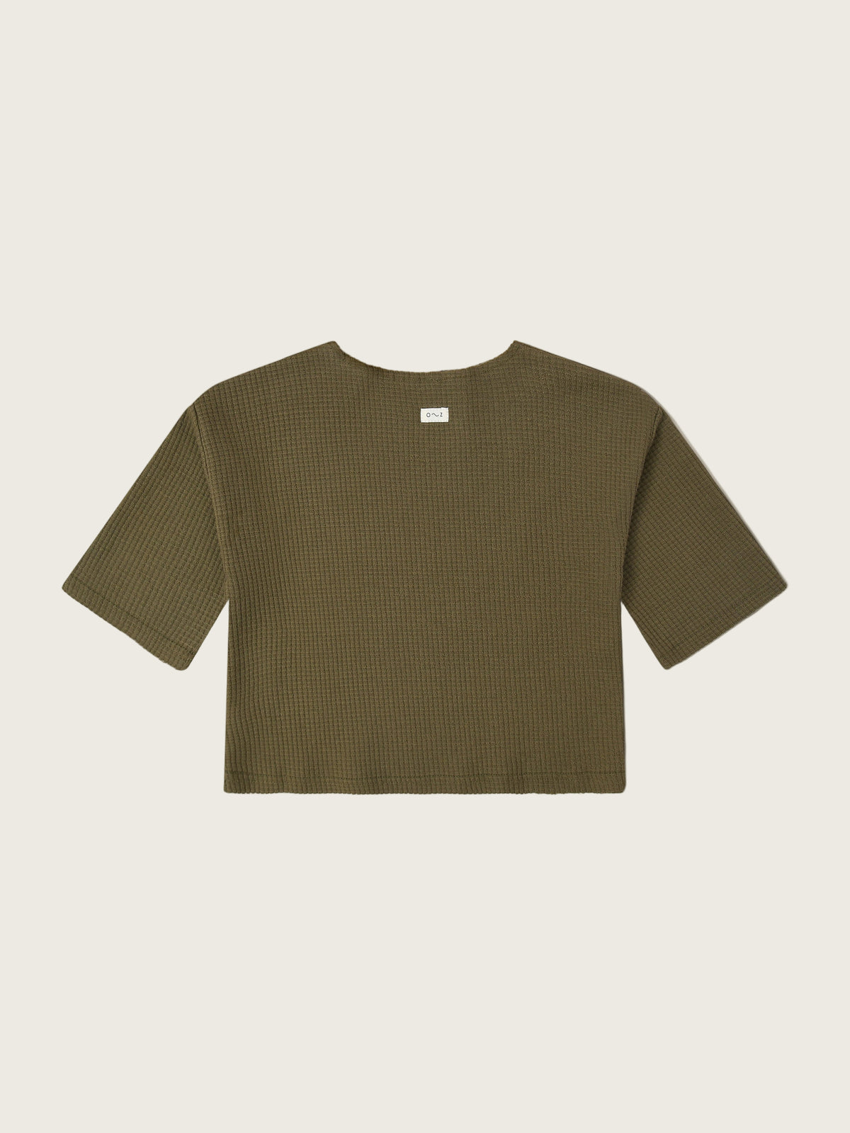 toddler boxy cotton waffle sweatshirt in green