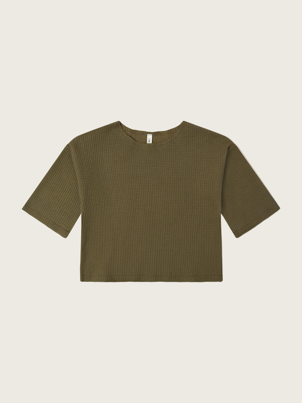 toddler boxy cotton waffle sweatshirt in green
