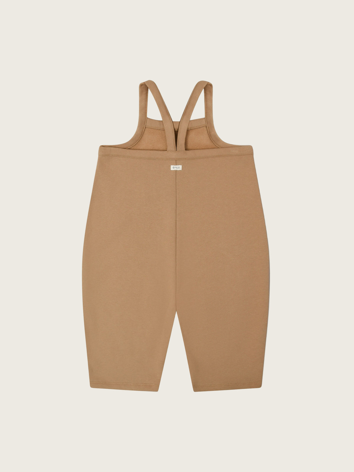 toddler oversized boxy terry cotton dungarees in beige