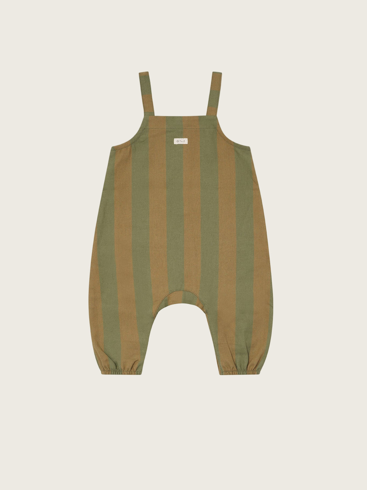 baby woodland green and cream gingham flannel salopette with front and crotch poppers